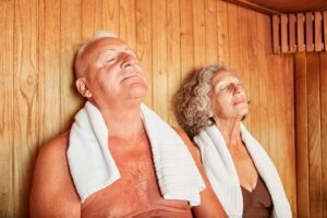 Older Adults Enjoying Sauna Bathing
